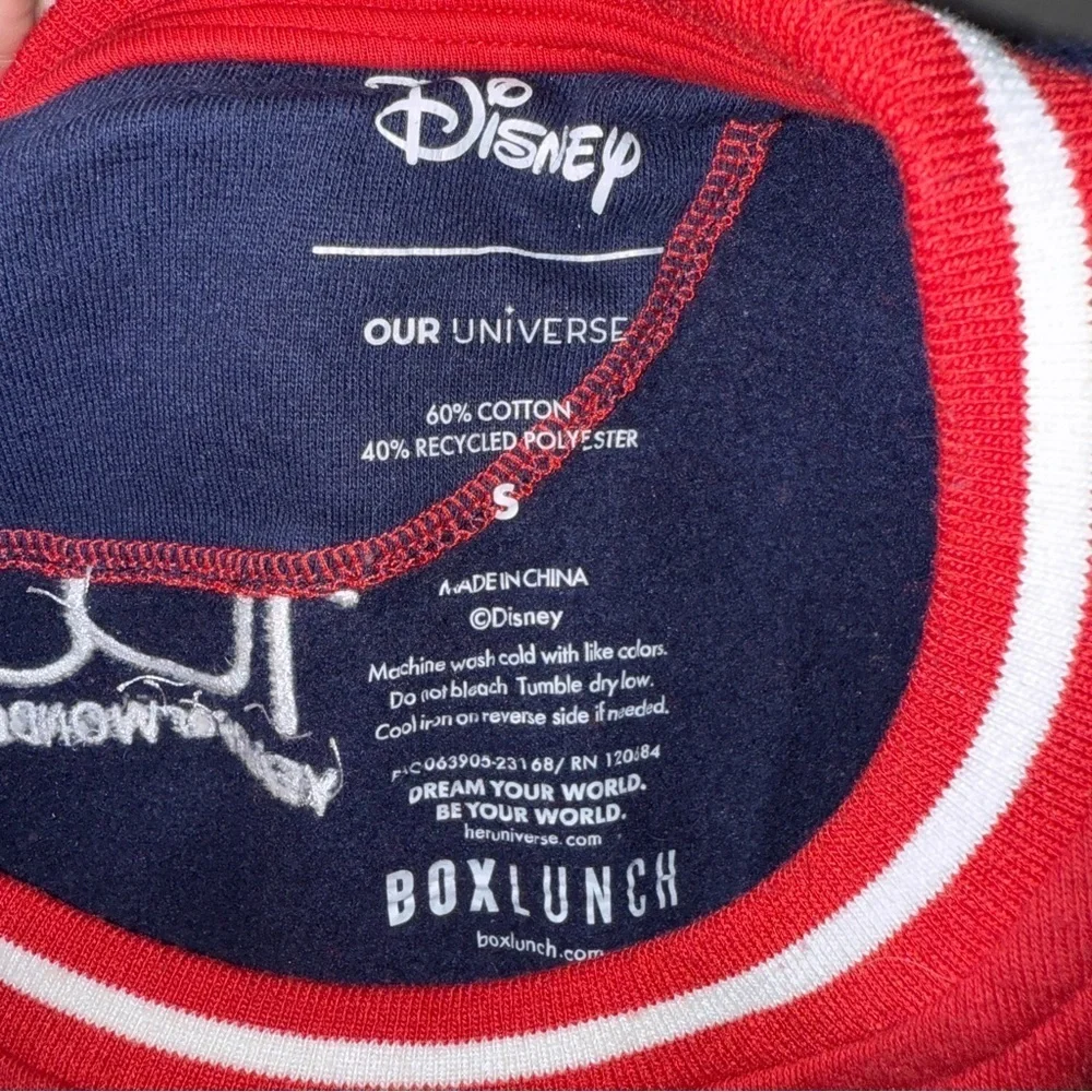 Disney 100 Winnie the Pooh Balloon Crewneck Sweatshirt Size S BoxLunch Blue Red - Picture 8 of 9